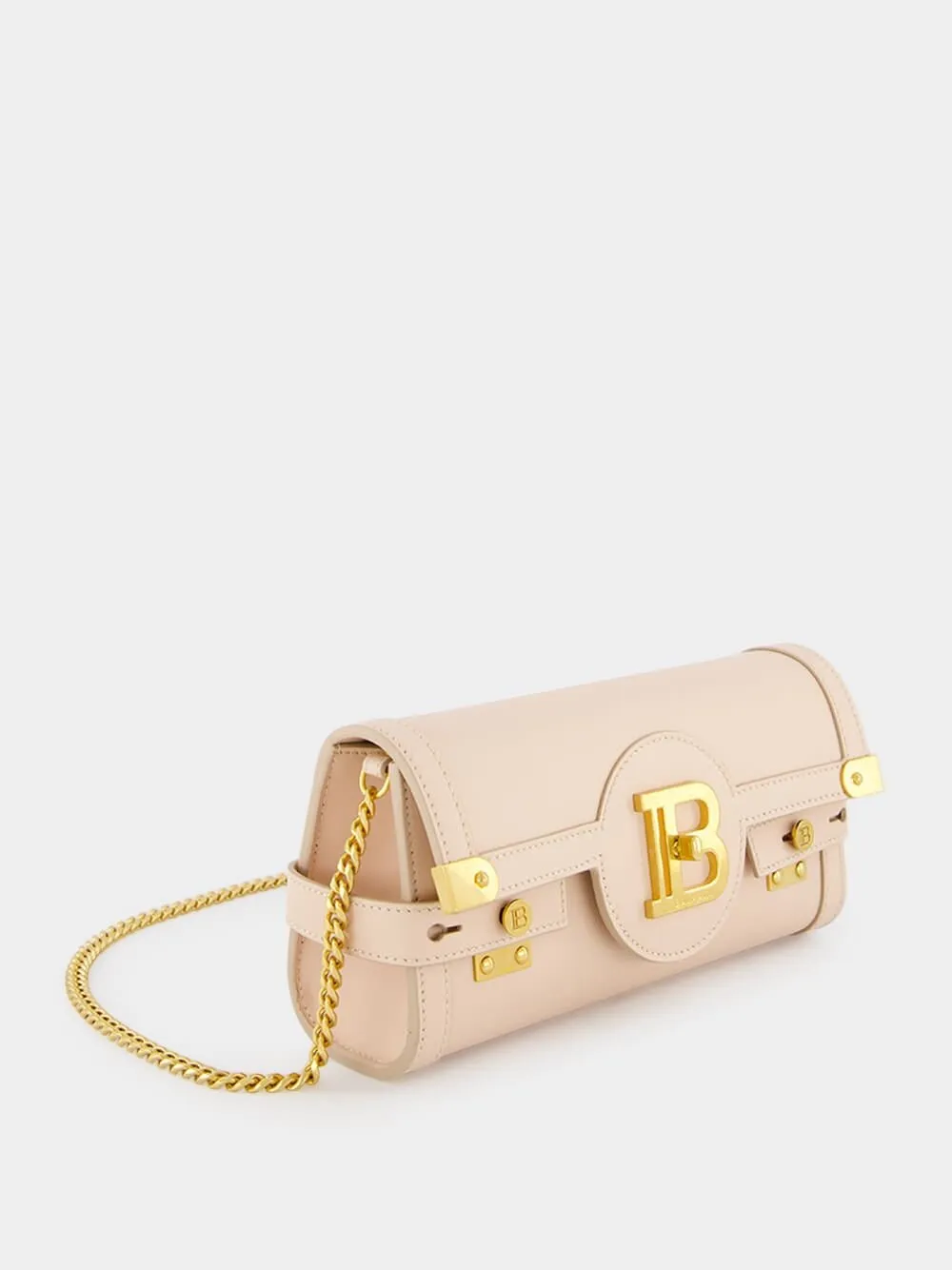 B-Buzz Beige Leather Clutch