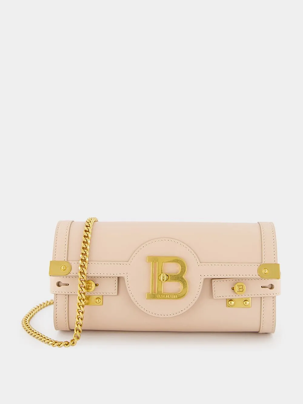 B-Buzz Beige Leather Clutch