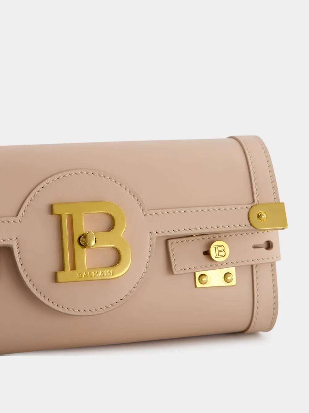 B-Buzz Beige Leather Clutch