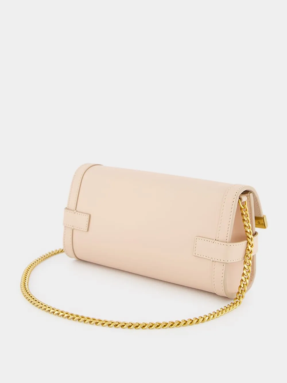 B-Buzz Beige Leather Clutch