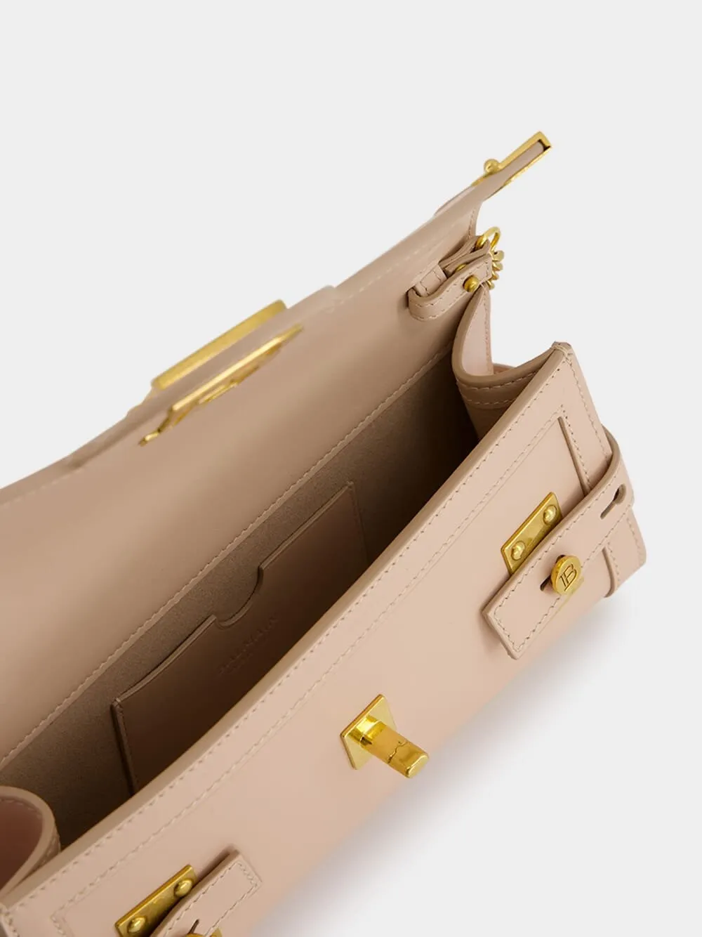 B-Buzz Beige Leather Clutch
