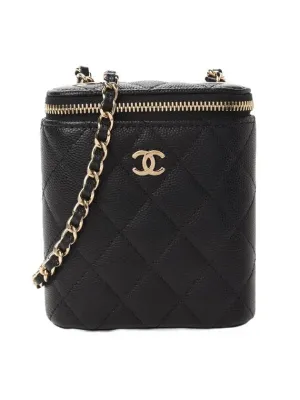Bag Chanel Calfskin Gold Black Cross Classic Hassle-free returns Small Grained Broad collection Hardware