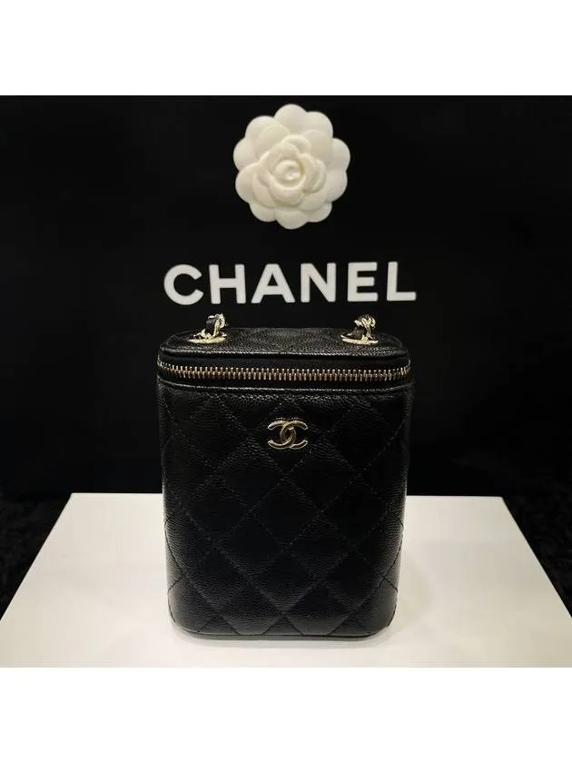 Bag Chanel Calfskin Gold Black Cross Classic Hassle-free returns Small Grained Broad collection Hardware