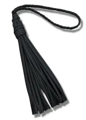 Bag Charm with Tassel for Purses & Totes Faux Suede Leather (Black)