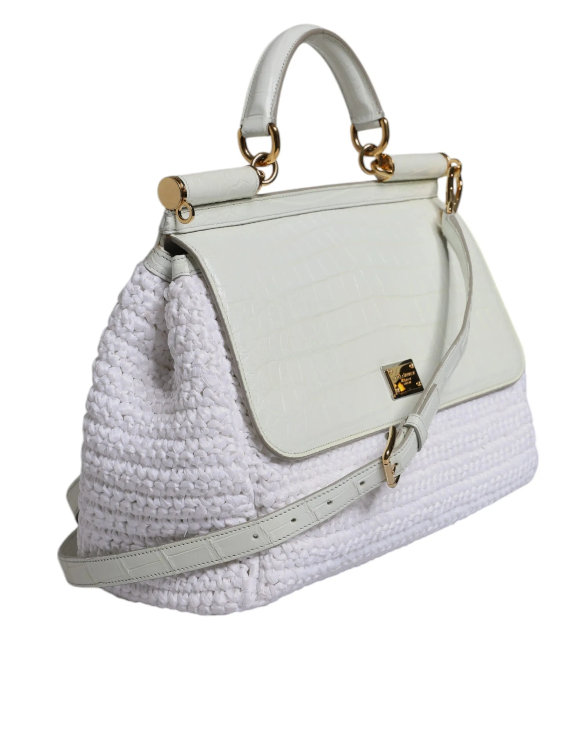 Bag Rafia Top Crossbody Gabbana Large variety Popular picks Leather & White Handle Dolce