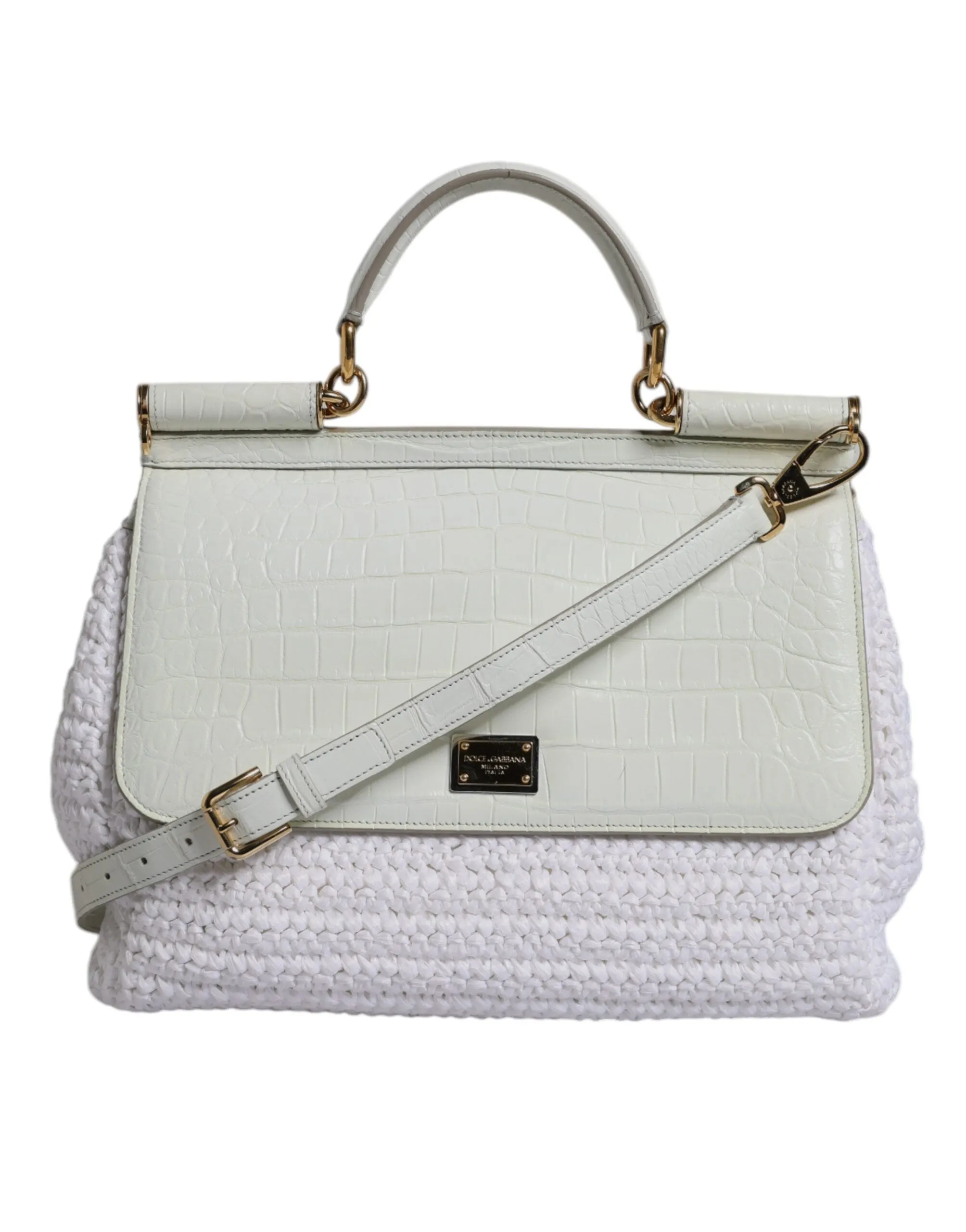 Bag Rafia Top Crossbody Gabbana Large variety Popular picks Leather & White Handle Dolce