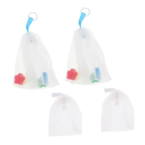 Balacoo 3sets Facial Exfoliating Soap Maker Foam Net Net Soap Pouch Face Cleaning 4pcs*3
