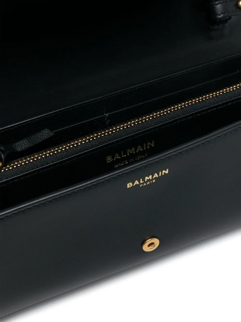 Balmain Logo-Plaque Leather Crossbody Bag