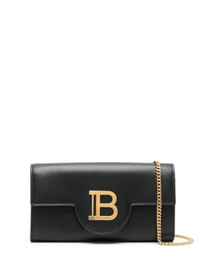 Balmain Logo-Plaque Leather Crossbody Bag