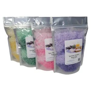Bath Salts | (4) 1lb Bags | Aromatherapy Gift Lot | Four Different Scents | Bathing | Body Care | Beauty | Relaxation | Spa