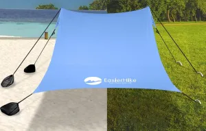Beach Canopy Windproof Design, Sun Shelter UPF50  Portable Family Tent with 6 Sandbags Anchors 8x8 FT 2 Pole Pop Up Outdoor Shelter for Beach, Camping, Fishing, Backyard