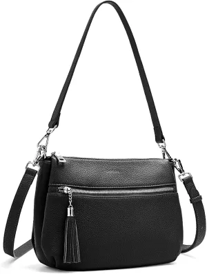 befen Genuine Leather Crossbody Hobo Purses for Women, Ladies Shoulder Bags Handbags with 2 Shoulder Straps