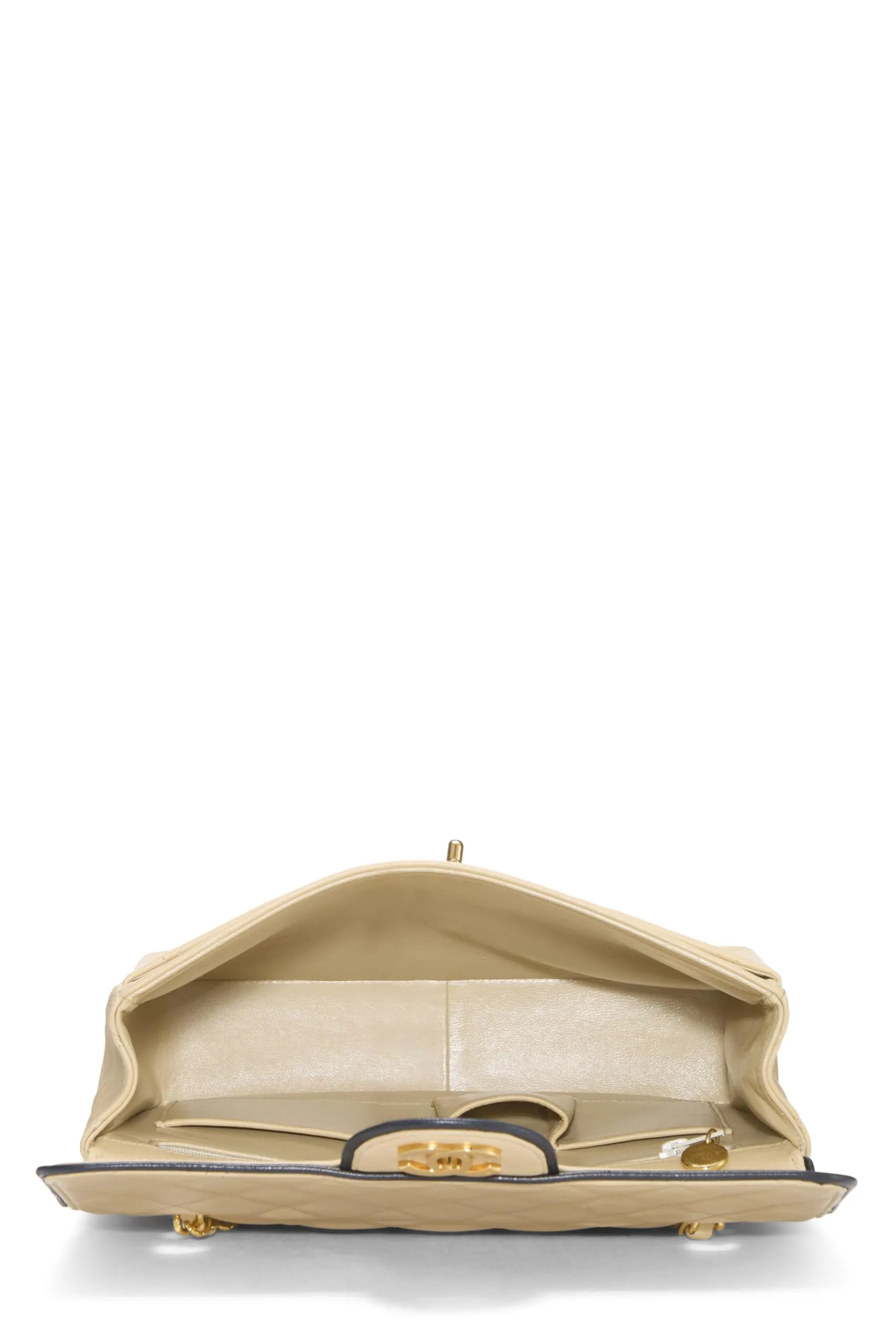 Beige Piped Quick delivery Power-efficient Beige Quilted Half Lambskin  Chanel, Small, Flap