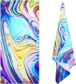 Benefeet Sox Beach Towels Quick Dry Sand Free Lightweight Soft Beach Towels Oversized Beach Blanket Microfiber Towel for Swimming Pool Travel，56"x 29"-Colorful Marble
