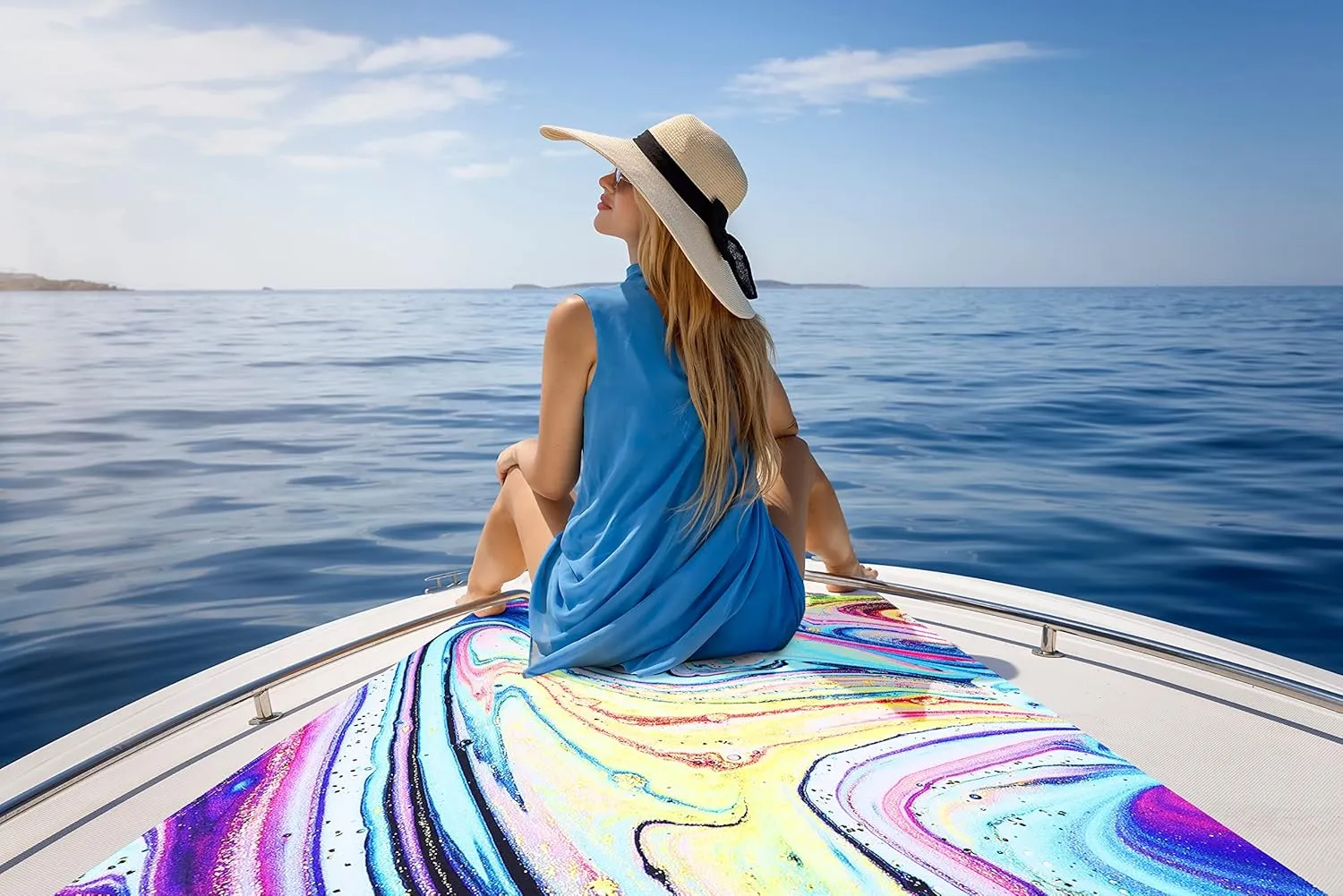 Benefeet Sox Beach Towels Quick Dry Sand Free Lightweight Soft Beach Towels Oversized Beach Blanket Microfiber Towel for Swimming Pool Travel，56"x 29"-Colorful Marble
