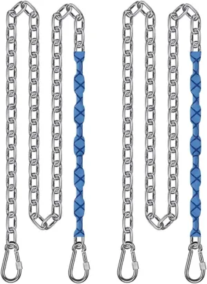 BeneLabel 2Pcs 85" Stainless Steel Swing Chains with 4 Quick Connection Buckles, Heavy Duty Hanging Kit for Indoor Outdoor Playground Swing Set, Hammock Chairs, Sandbags and More, 1000 lb Capacity