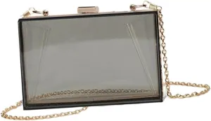 BESTYASH Stylish Acrylic Bag Woman's Chain Crossbody Bag Evening Safe for Mobile Phones Change Cosmetics Versatile Design Metal Lock