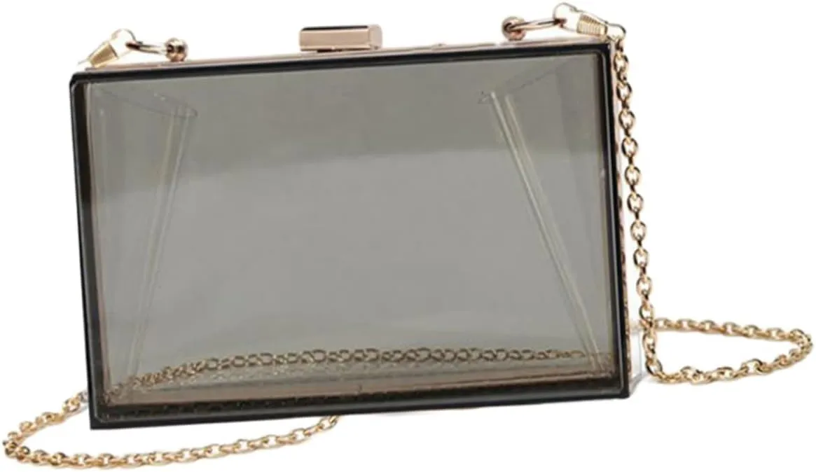 BESTYASH Stylish Acrylic Bag Woman's Chain Crossbody Bag Evening Safe for Mobile Phones Change Cosmetics Versatile Design Metal Lock