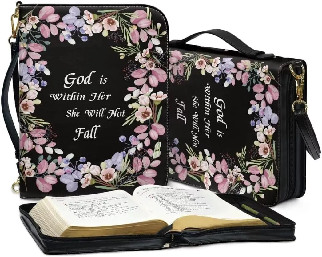 Bible Covers Bible Cover Case Large Capacity Carrying Case Bag with Multi Slots Strap for Women