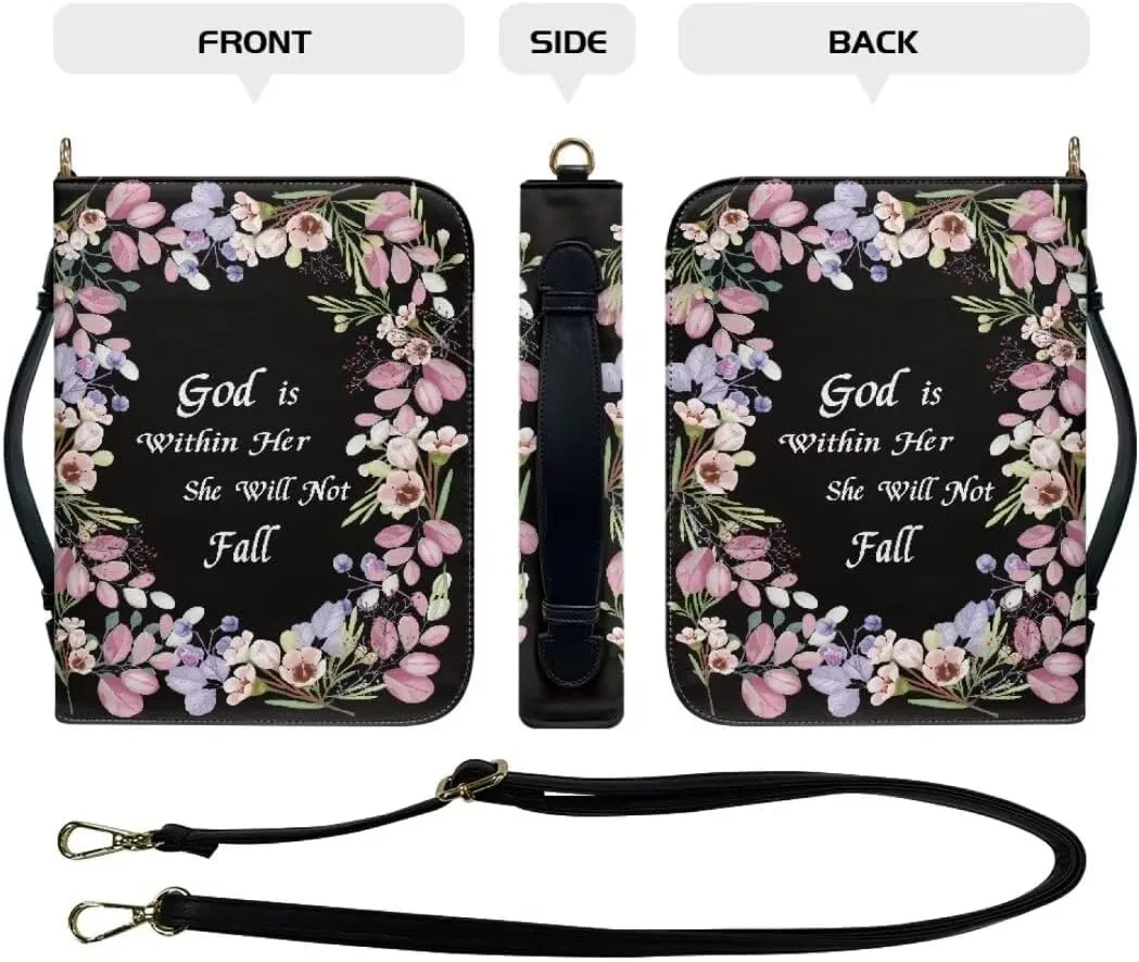 Bible Covers Bible Cover Case Large Capacity Carrying Case Bag with Multi Slots Strap for Women