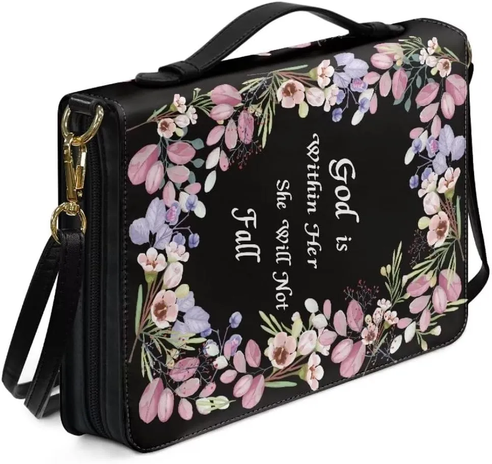 Bible Covers Bible Cover Case Large Capacity Carrying Case Bag with Multi Slots Strap for Women