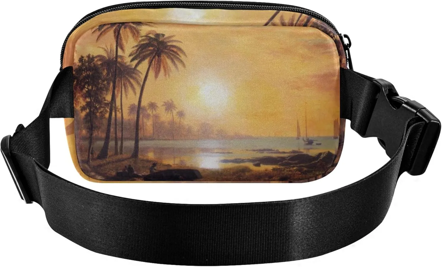 Bierstadt Albert Tropical Landscape Boats Bay Women Fanny Packs Waterproof Hip Pouch Belt Bag Cute Waist Pack for Women