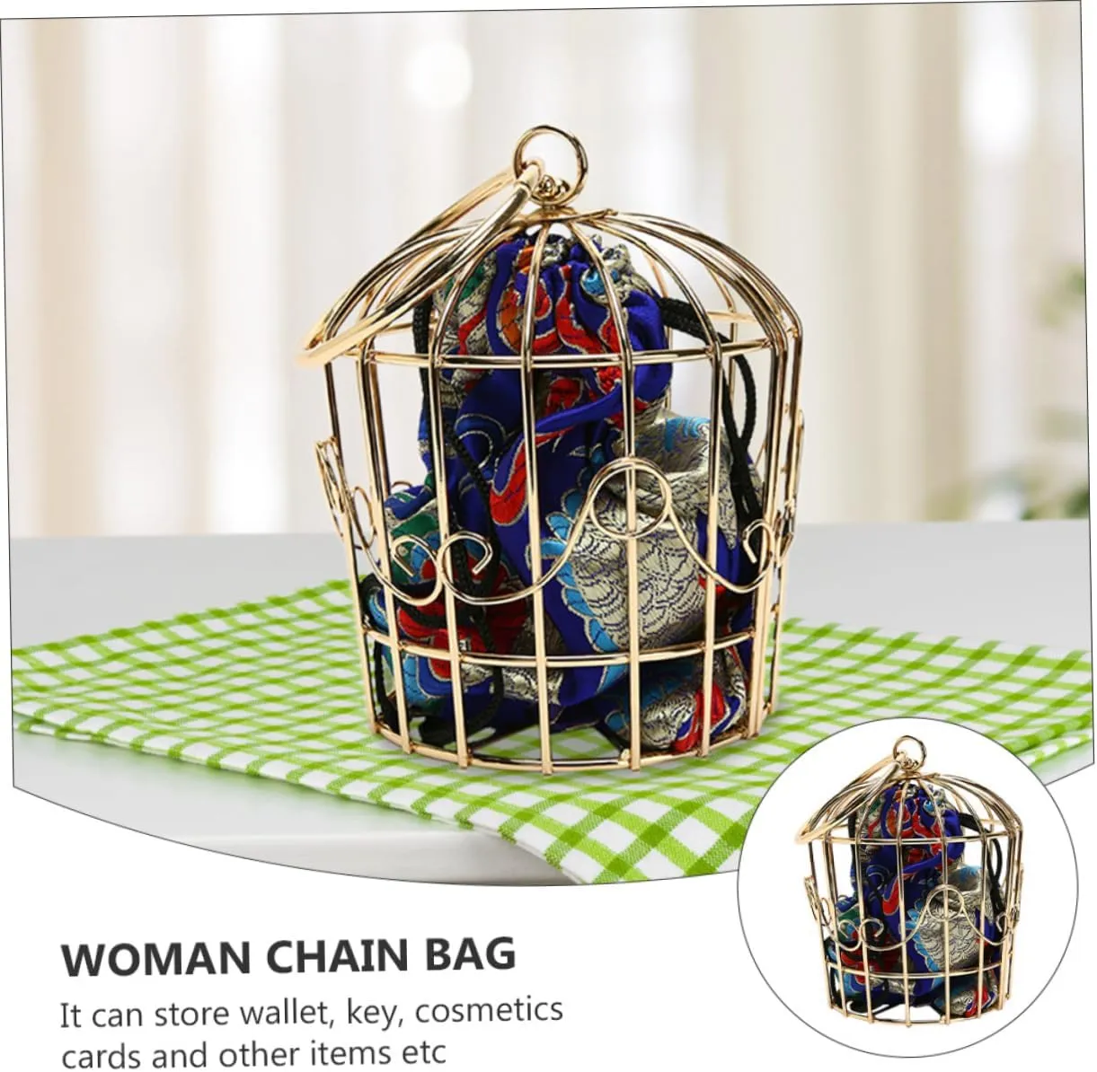 Bird Cage Bag Women Cross Body Bag Shoulder Bags Women Chain Handbag Ethnic Crossbody Bag Tribal