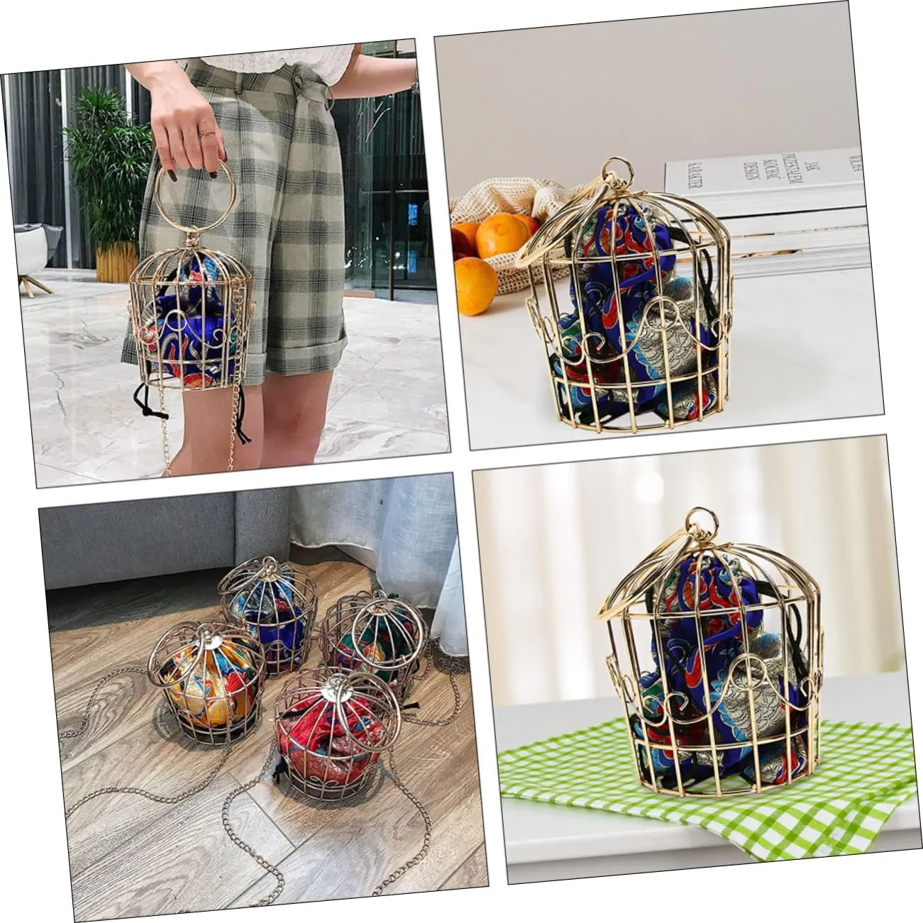 Bird Cage Bag Women Cross Body Bag Shoulder Bags Women Chain Handbag Ethnic Crossbody Bag Tribal