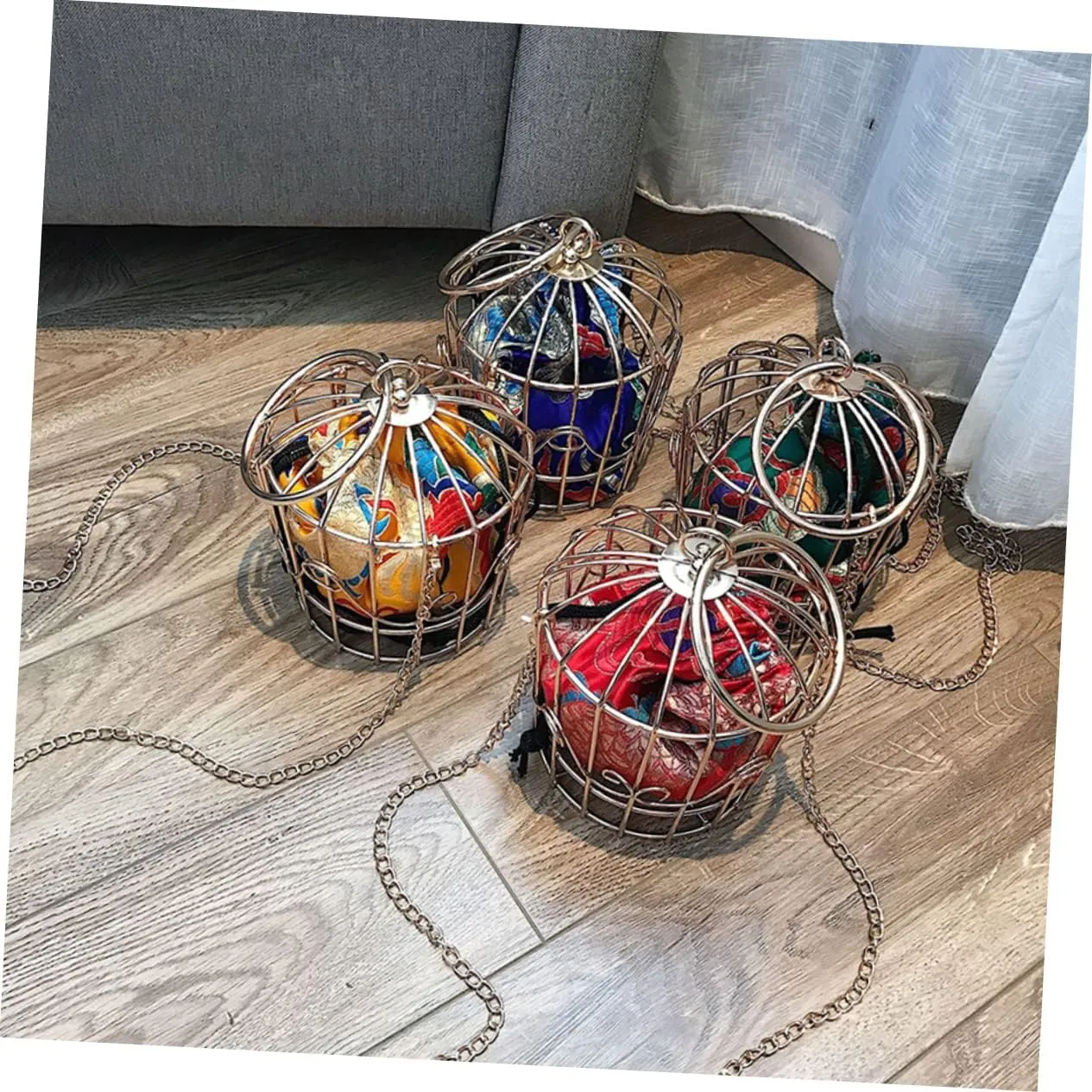 Bird Cage Bag Women Cross Body Bag Shoulder Bags Women Chain Handbag Ethnic Crossbody Bag Tribal