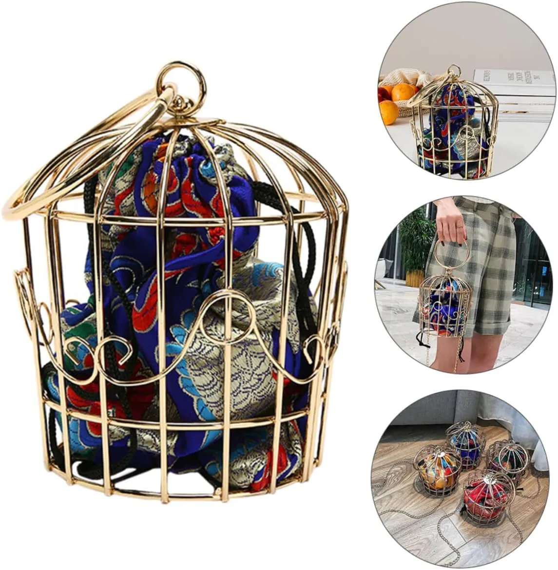 Bird Cage Bag Women Cross Body Bag Shoulder Bags Women Chain Handbag Ethnic Crossbody Bag Tribal