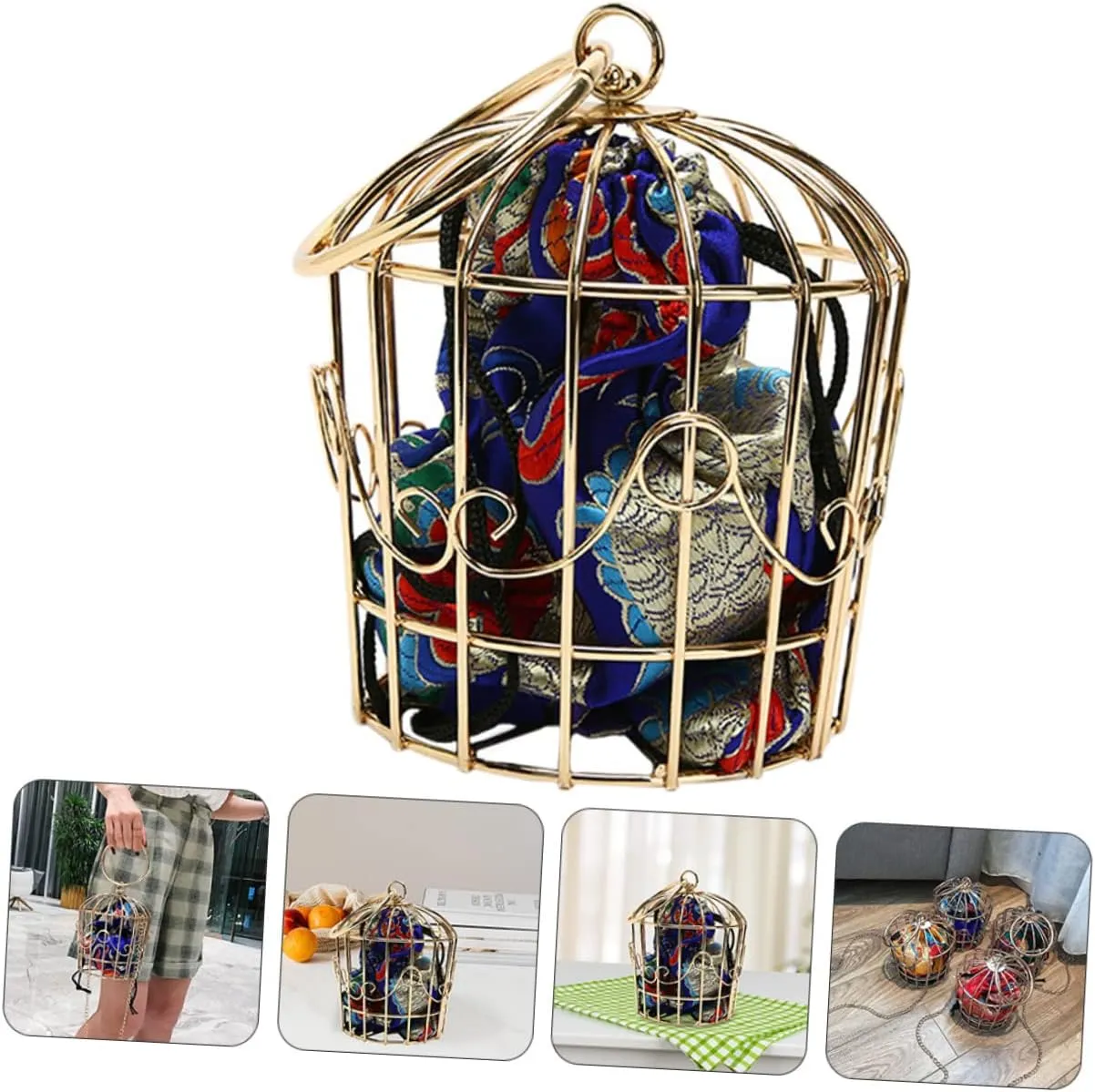 Bird Cage Bag Women Cross Body Bag Shoulder Bags Women Chain Handbag Ethnic Crossbody Bag Tribal
