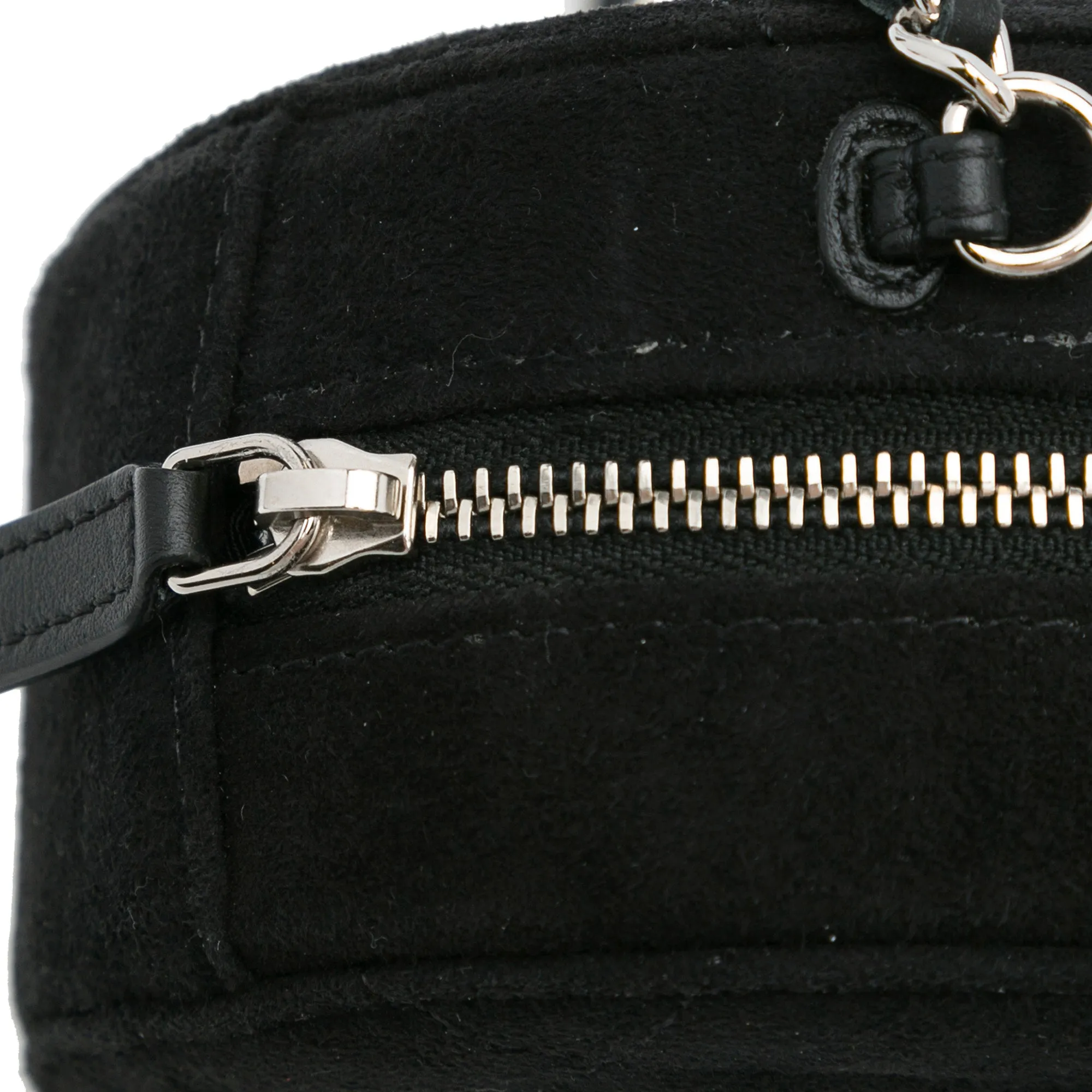 Black Chanel Suede Cocostellar Round Clutch on Chain Crossbody Bag