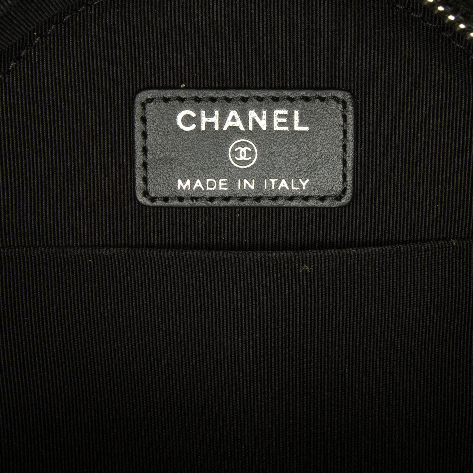 Black Chanel Suede Cocostellar Round Clutch on Chain Crossbody Bag