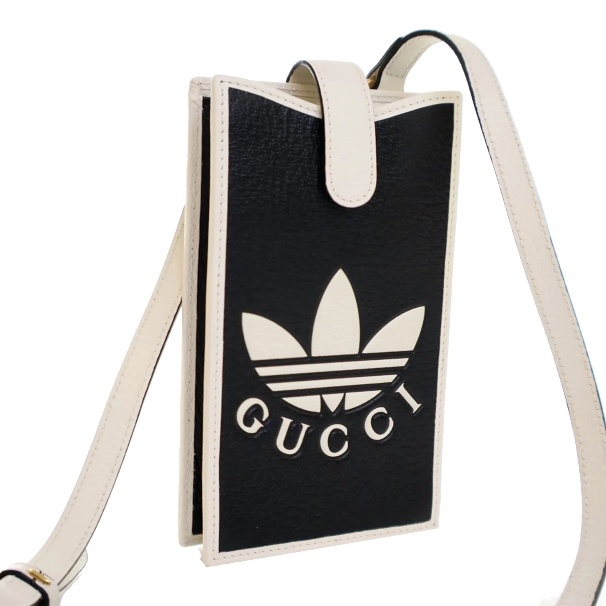 Black Gucci Adidas Leather Phone Case Crossbody