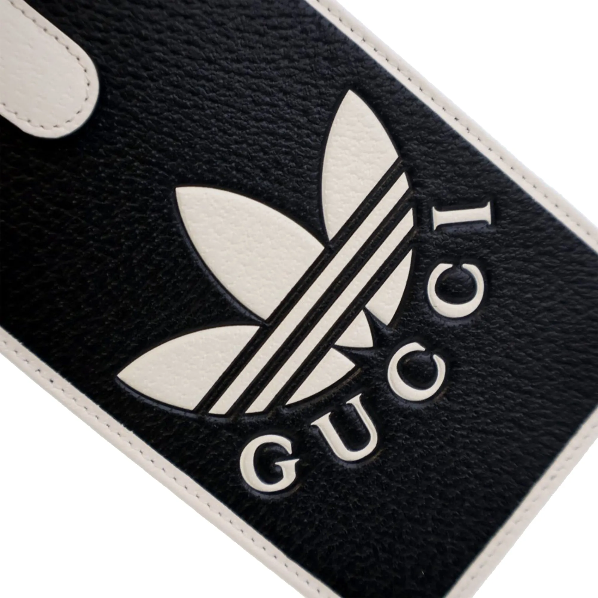 Black Gucci Adidas Leather Phone Case Crossbody