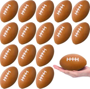 Blulu 20 Pcs Mini Footballs 4.72" Foam Football Bulk Small Stress Ball Foam Sport Balls for Birthday Carnival Reward S Bow Game Party Favors