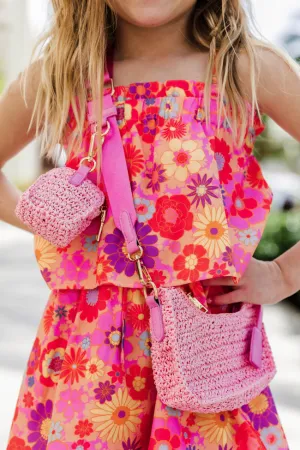Boardwalk Bay Mini Woven Pink Crossbody FINAL SALE