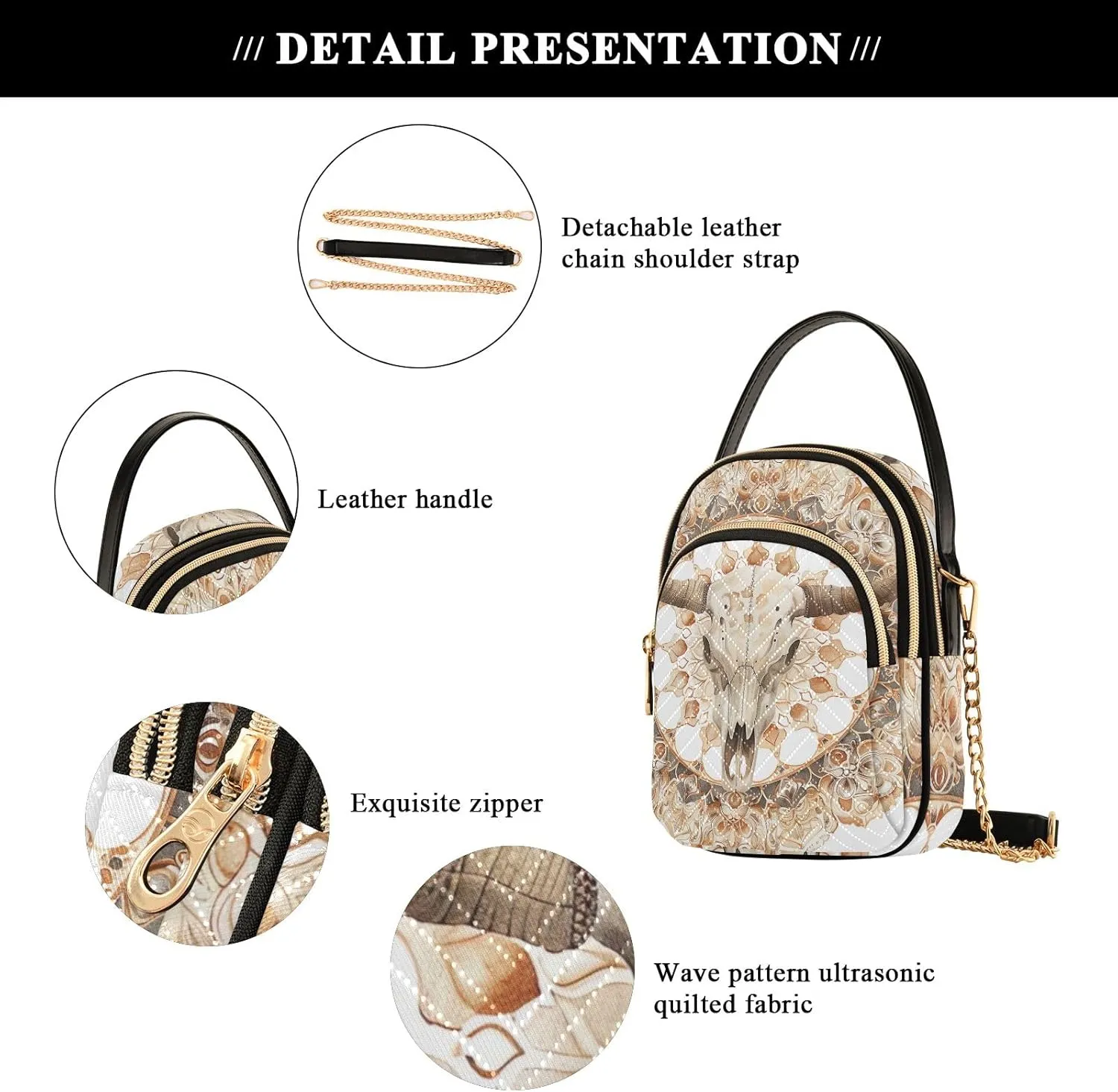 Boho Womens Shoulder Bags Crossbody Chain Strap Crossbody Bag