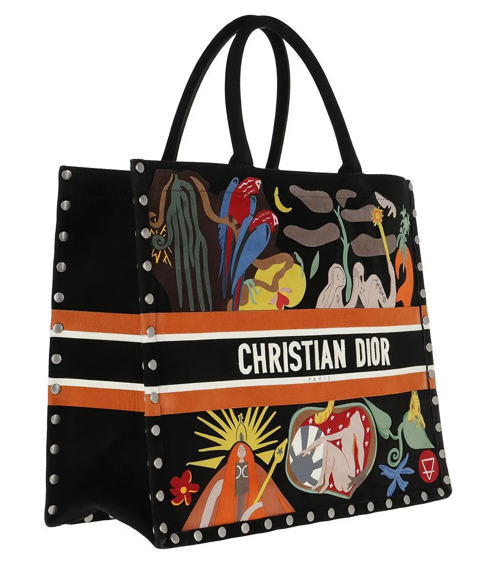 Book Tote Bag in Multi Colored Calfskin