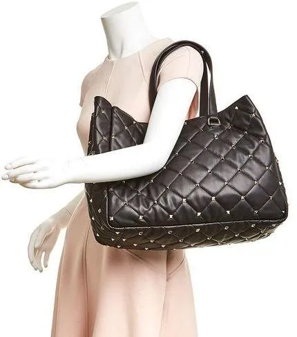 Boomstud Quilted Leather Tote Bag