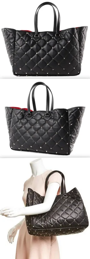 Boomstud Quilted Leather Tote Bag