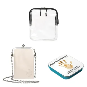 BORSALI Black TSA Quart Size Bag Approved for Carry On Travel with Cream Small Crossbody Bag for Women and Paper Soap Sheets 1 Case with 50 Sheets To Go