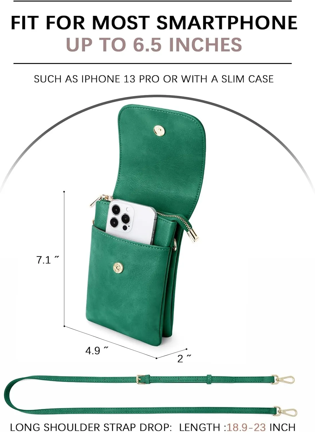 BOSTANTEN Vegan Leather Small Crossbody Bags for Women Designer Cell Phone Bag Wallet Purses Adjustable Strap
