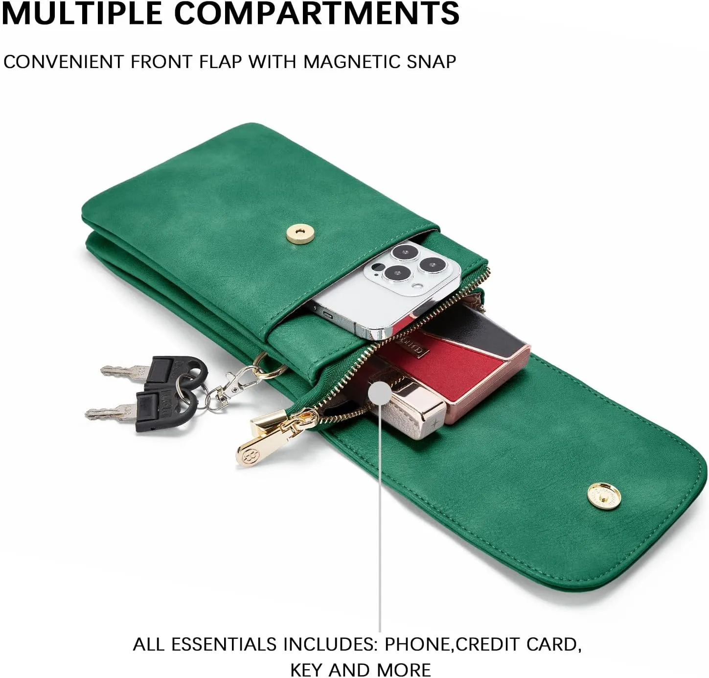 BOSTANTEN Vegan Leather Small Crossbody Bags for Women Designer Cell Phone Bag Wallet Purses Adjustable Strap