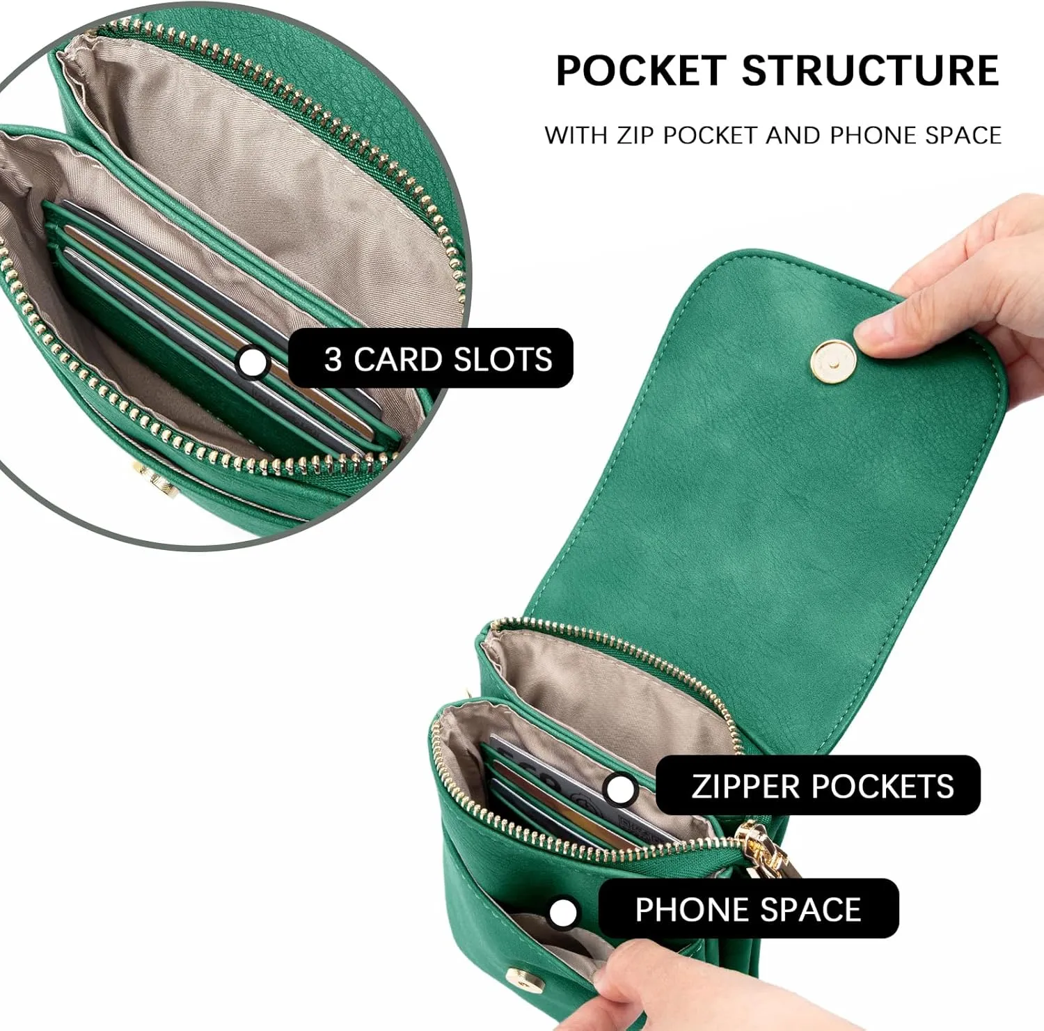 BOSTANTEN Vegan Leather Small Crossbody Bags for Women Designer Cell Phone Bag Wallet Purses Adjustable Strap