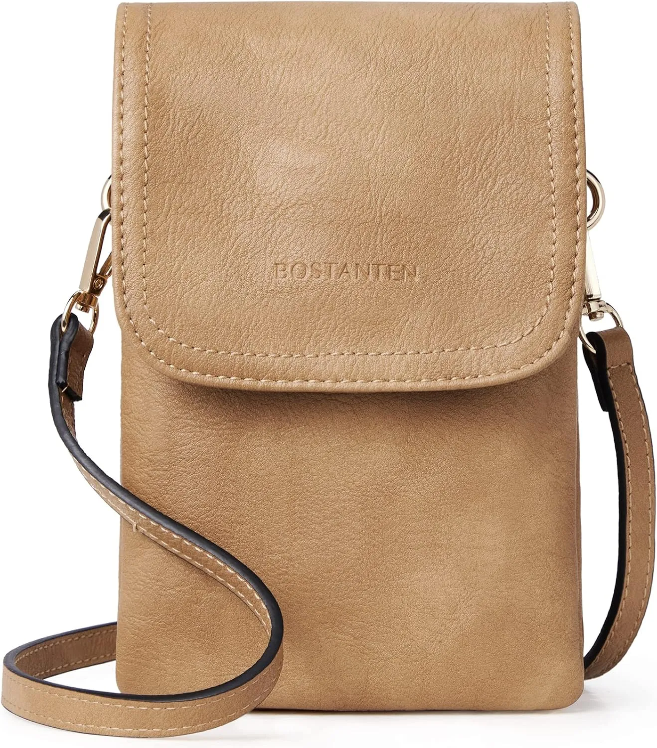 BOSTANTEN Vegan Leather Small Crossbody Bags for Women Designer Cell Phone Bag Wallet Purses Adjustable Strap