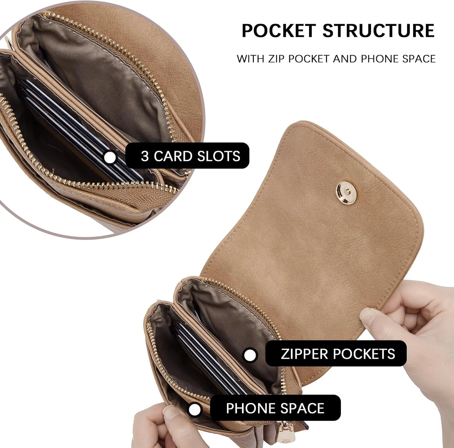 BOSTANTEN Vegan Leather Small Crossbody Bags for Women Designer Cell Phone Bag Wallet Purses Adjustable Strap