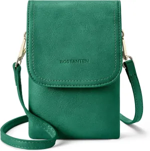 BOSTANTEN Vegan Leather Small Crossbody Bags for Women Designer Cell Phone Bag Wallet Purses Adjustable Strap