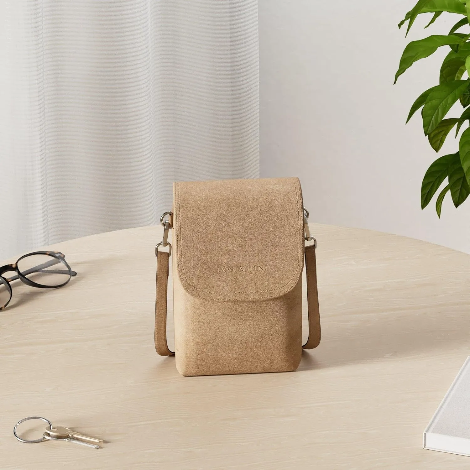 BOSTANTEN Vegan Leather Small Crossbody Bags for Women Designer Cell Phone Bag Wallet Purses Adjustable Strap