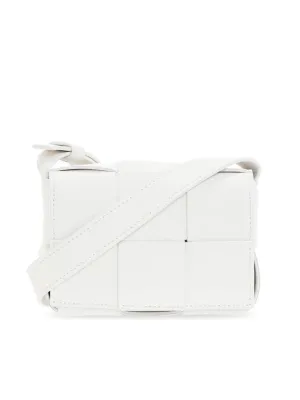 Bottega Veneta Intrecciato Cassette Small Cross Bag White